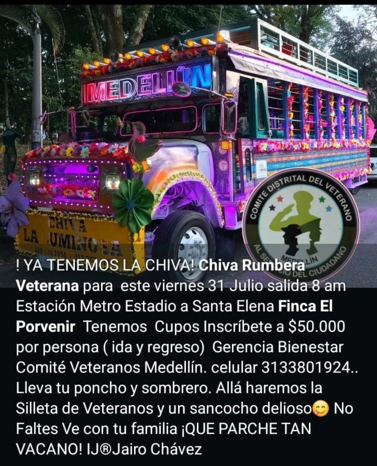 Chiva rumbera veterana decorada