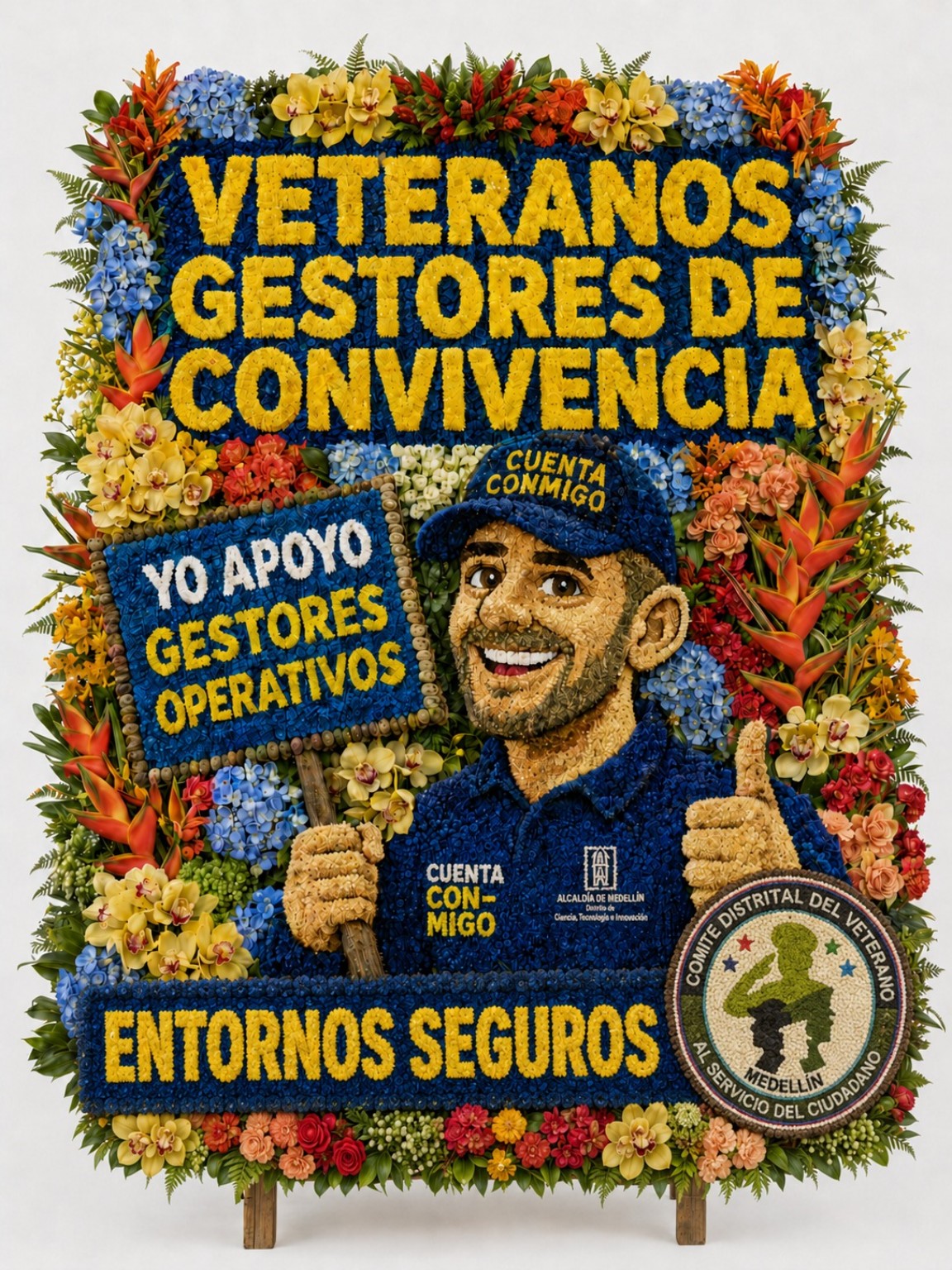Diseño floral de la Silleta del Veterano